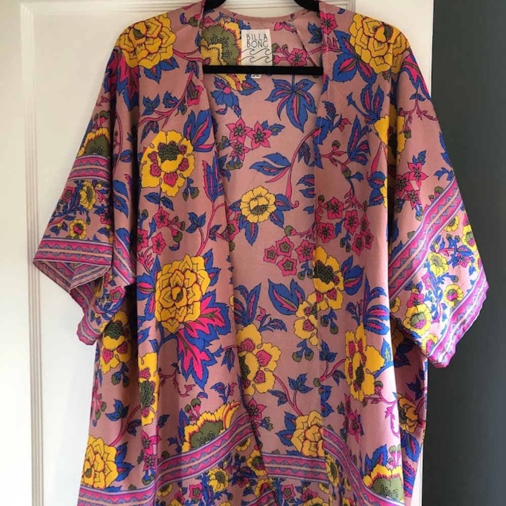 Pink Multicolored Billabong Kimono